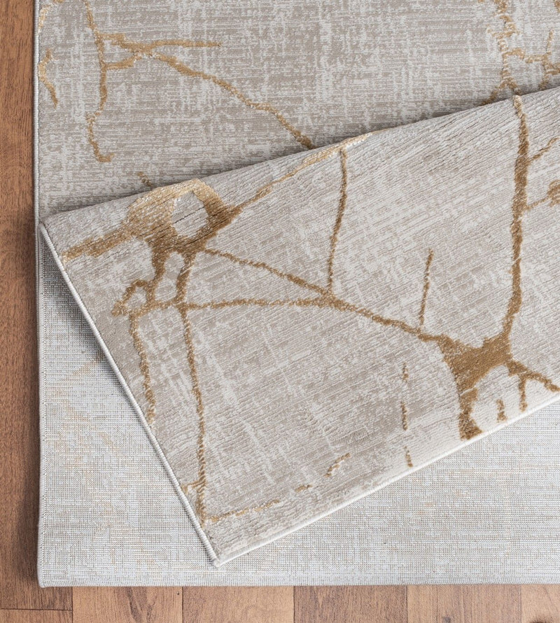 Elegance - 5'3" X 7'3" Area Rug - Gold, Polyester by HouseOfZazla