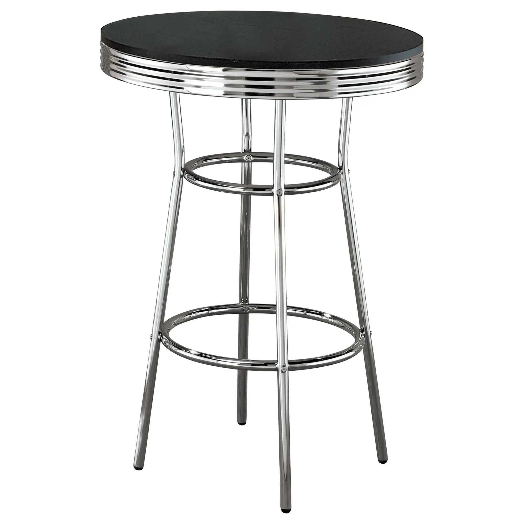 Round Bar Table With Retro Design - Black by HouseOfZazla