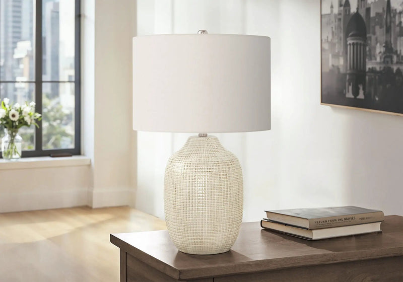 Table Lamp, Lighting, Ceramic, Contemporary - Cream by Unique Piece Furniture
