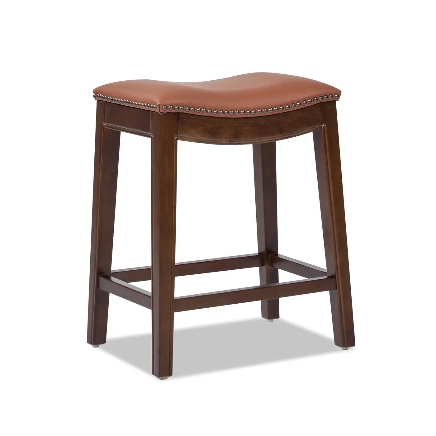 Barlow - Backless Saddle Counter Stool - Brown by HouseOfZazla