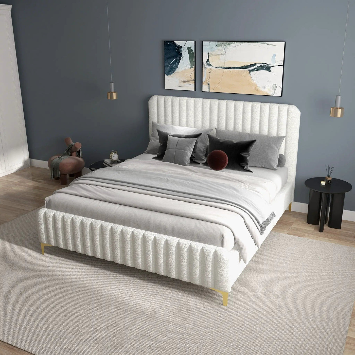 Valery - Upholstered Platform Bed by HouseOfZazla