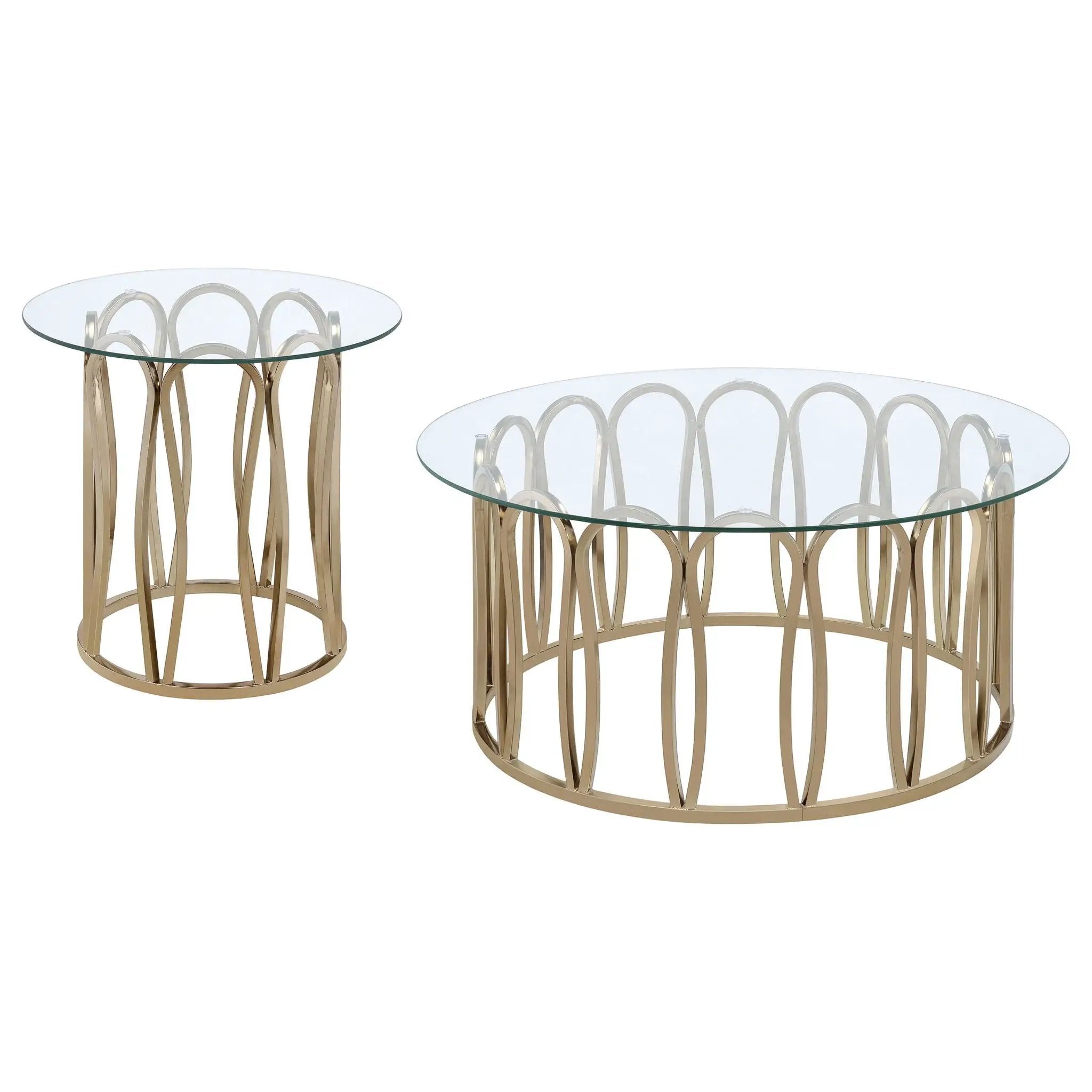 Monett 2-piece Coffee and End Table Set Chocolate Chrome by Unique Piece Furniture