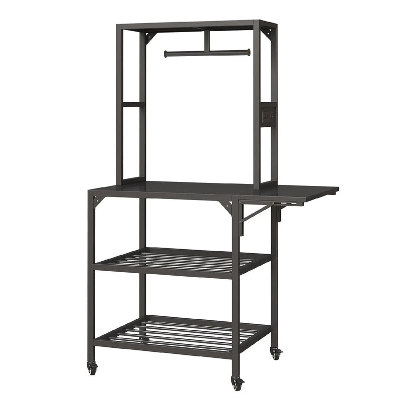 Heavy Duty 3D Printer Stand With Filament Storage Rack - Black by Unique Piece Furniture