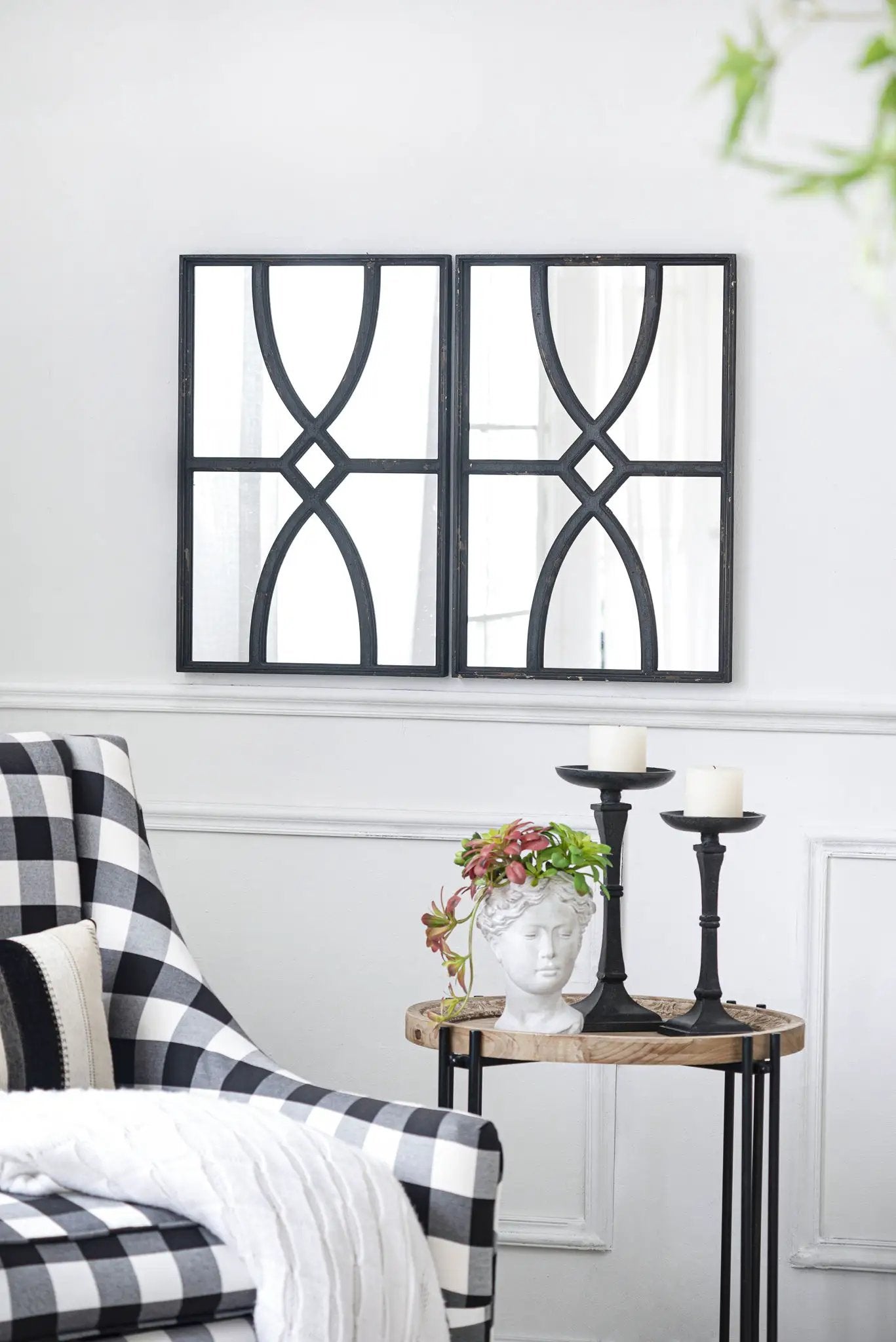 Rectangular Wooden Wall Mirror With Antique Frame, Vertical Or Horizontal Home Decor For Living Room (Set of 2) by HouseOfZazla