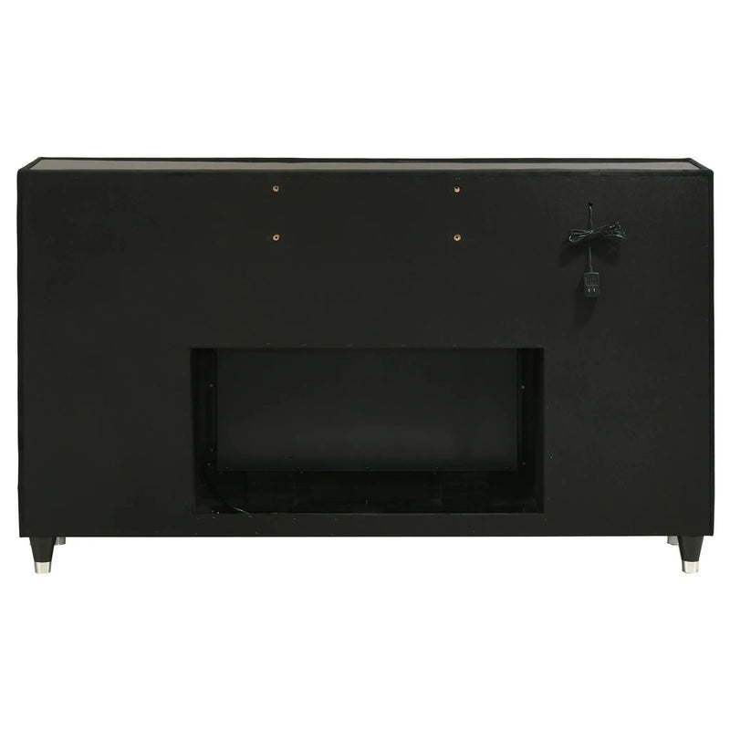 Lorient 8-drawer LED Bedroom Flame Box Dresser Black by Unique Piece Furniture