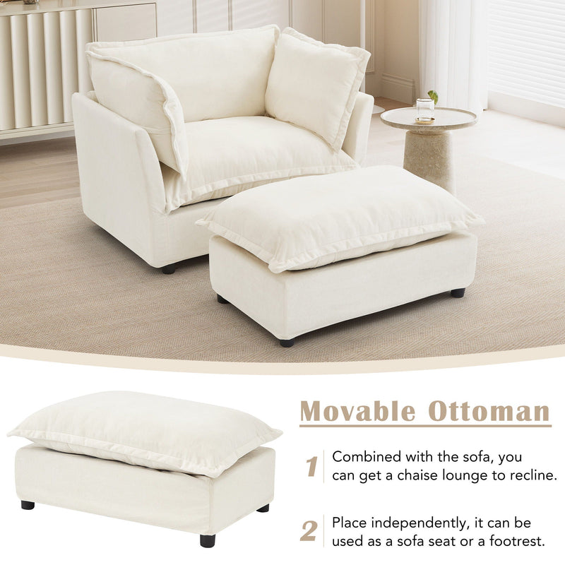 Modern Armchair Sofa With Movable Ottoman by HouseOfZazla