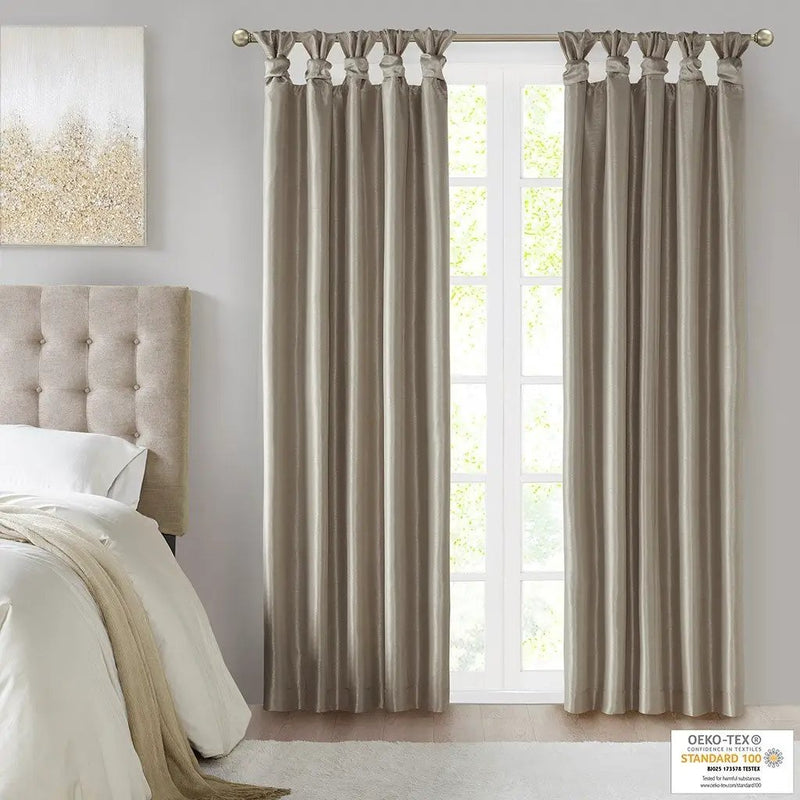 Twist Tab Total Blackout Window Curtain Panel Pewter 50x95 by HouseOfZazla