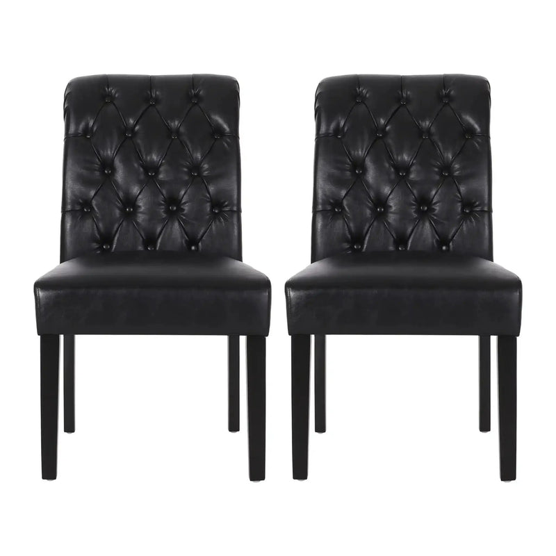 Broxton Tuft Dining Rolltop Chairs With Button Tufted Backrest (Set of 2) by HouseOfZazla