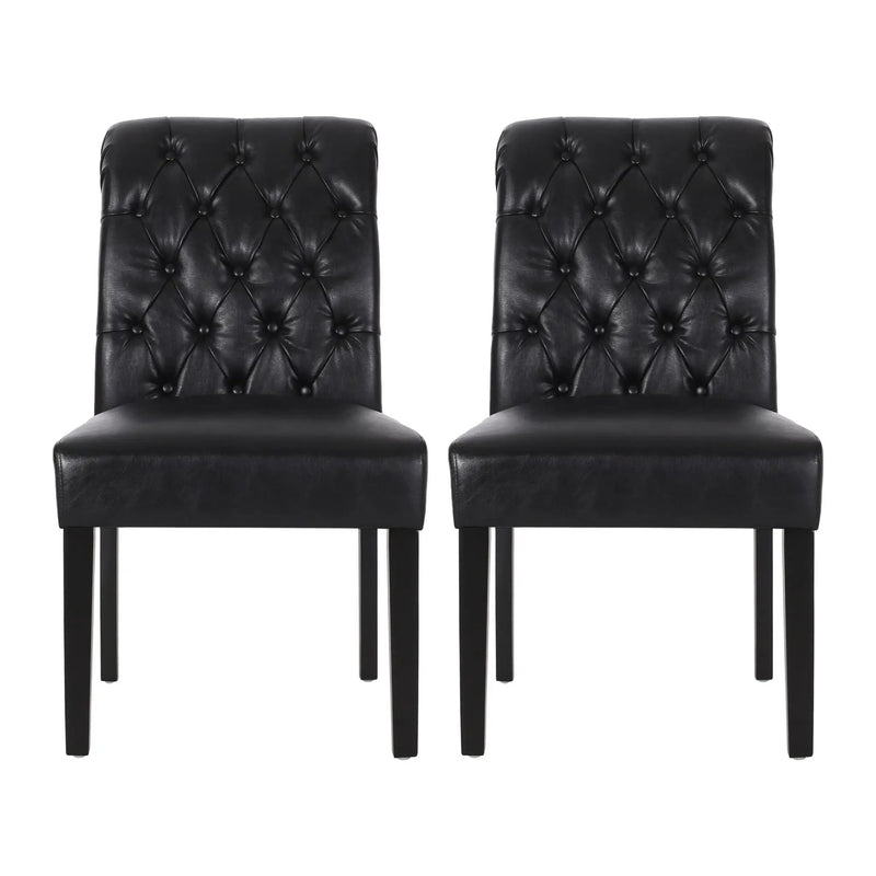 Broxton Tuft Dining Rolltop Chairs With Button Tufted Backrest (Set of 2) by HouseOfZazla