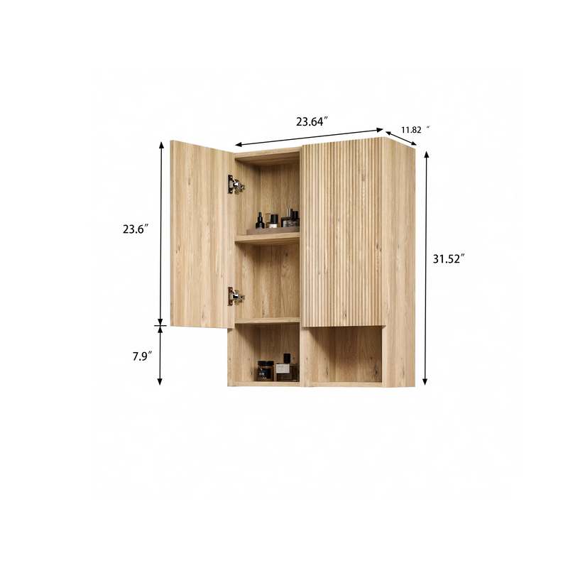 Abay Home Chic Striped Texture Bathroom Storage Cabinet by HouseOfZazla