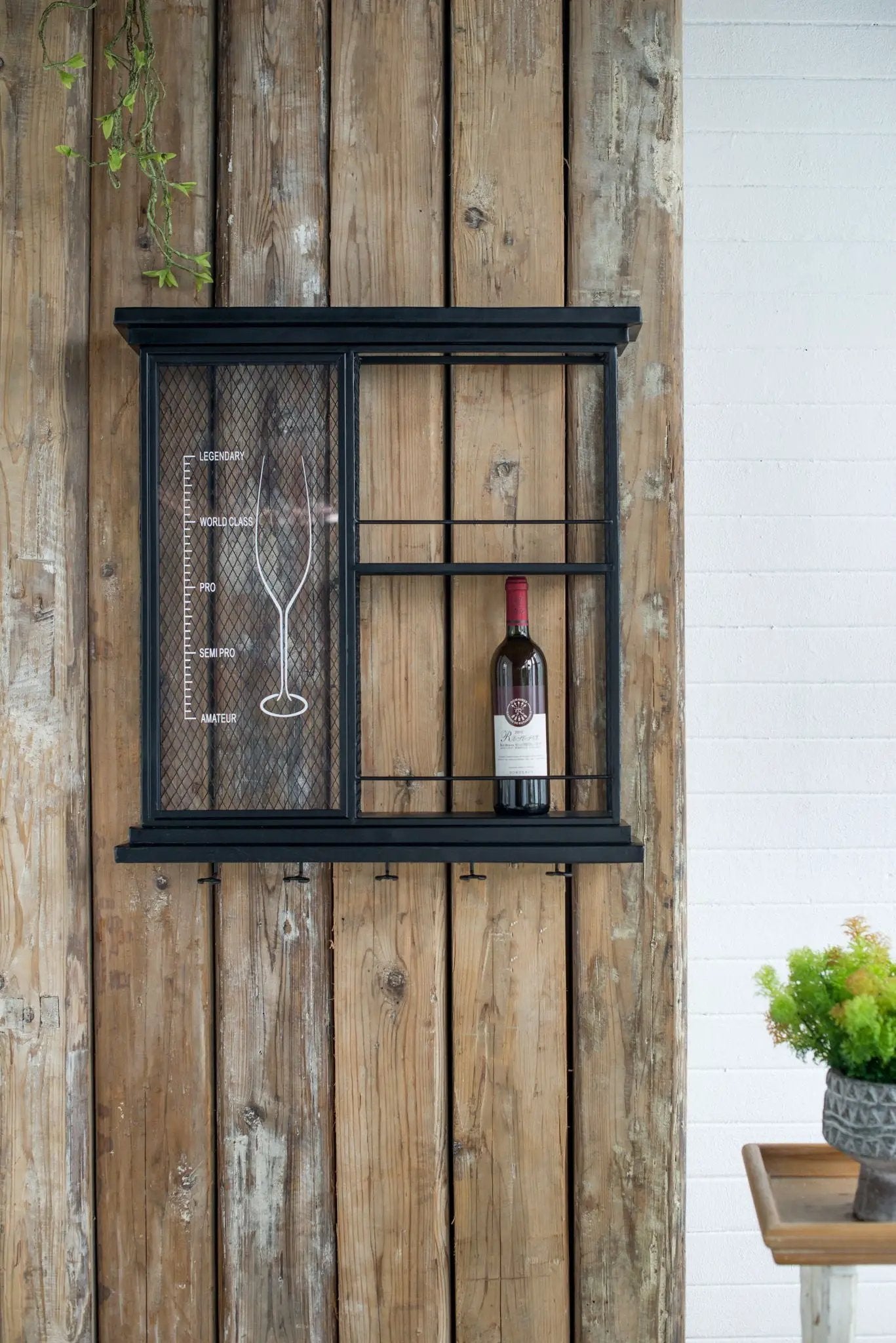 Floating Wine Bar Shelf With Glass Holder And Display Shelves - Black by Unique Piece Furniture