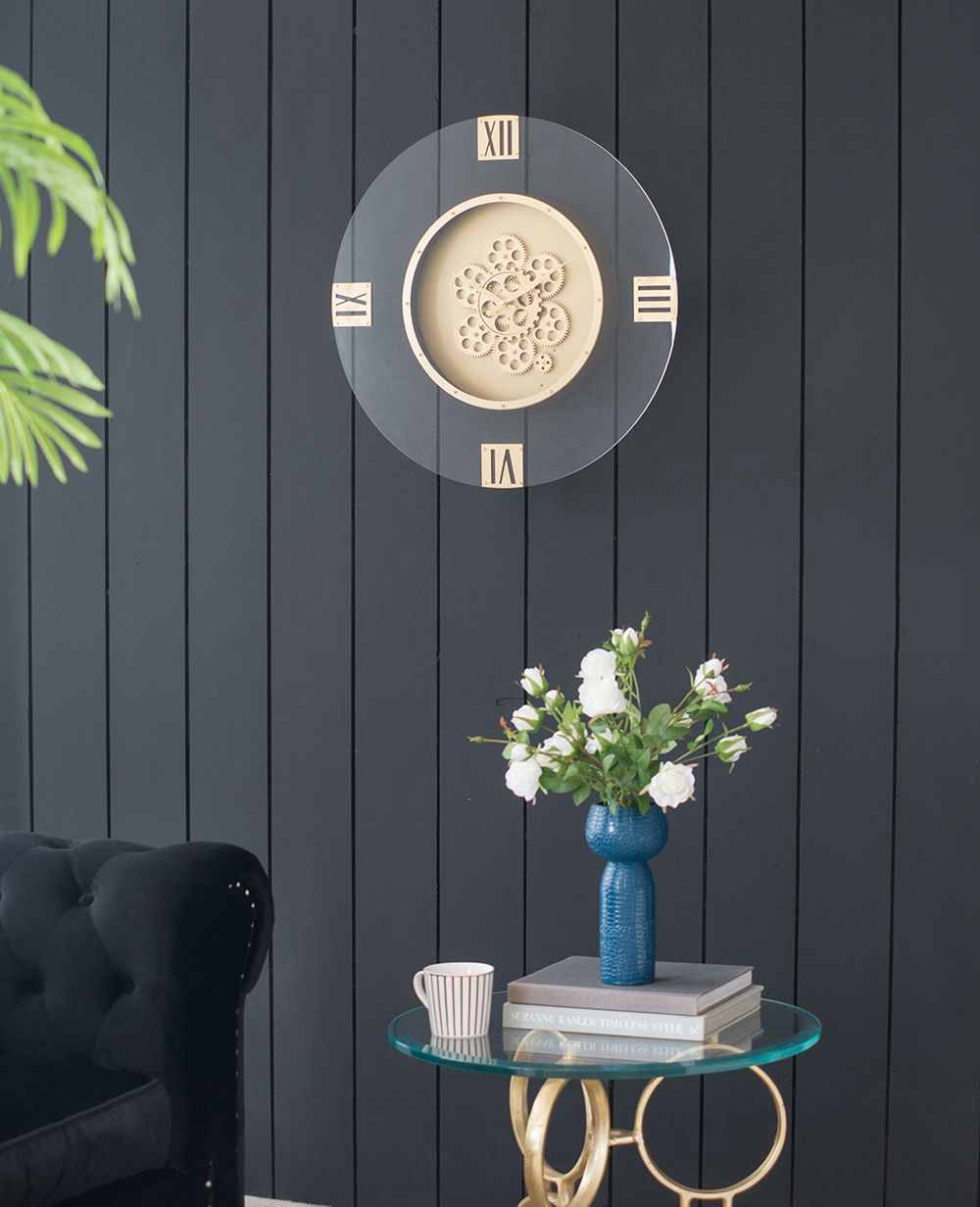Round Moving Gear Wall Clock with Roman Numerals - Multicolor, photo 10 of 14