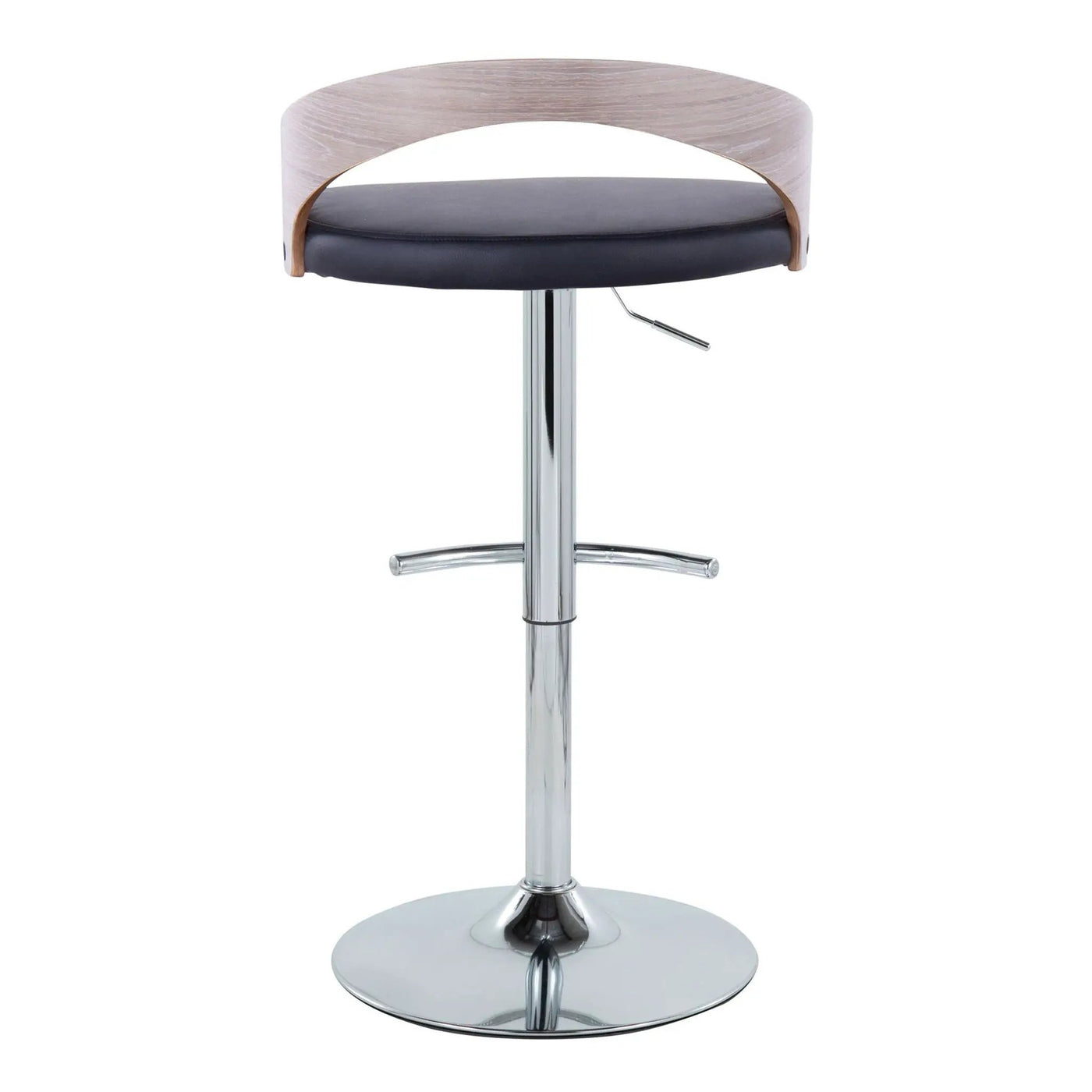 Grotto - Contemporary, Adjustable Barstool With Swivel With Rounded T Footrest (Set of 2) by HouseOfZazla
