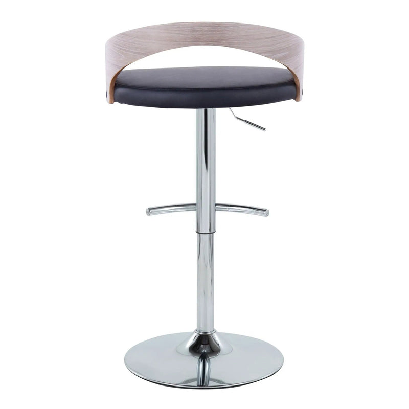 Grotto - Contemporary, Adjustable Barstool With Swivel With Rounded T Footrest (Set of 2) by HouseOfZazla