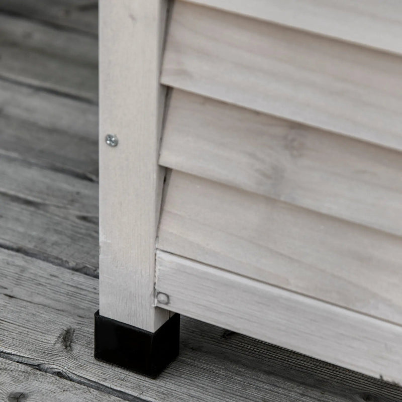 Outsunny - 75 Gallon Wooden Deck Box, Outdoor Storage Container With Aerating Gap & Weather-Fighting Finish - Gray by HouseOfZazla