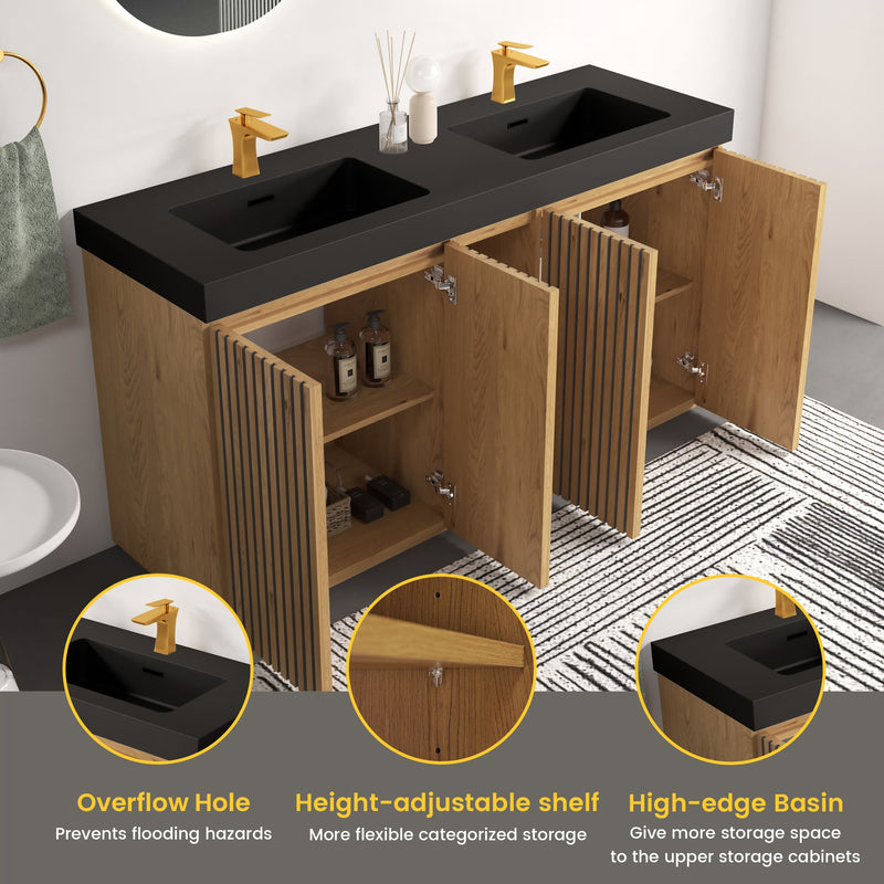 Galan 60F" Knotty Bathroom Vanity by HouseOfZazla
