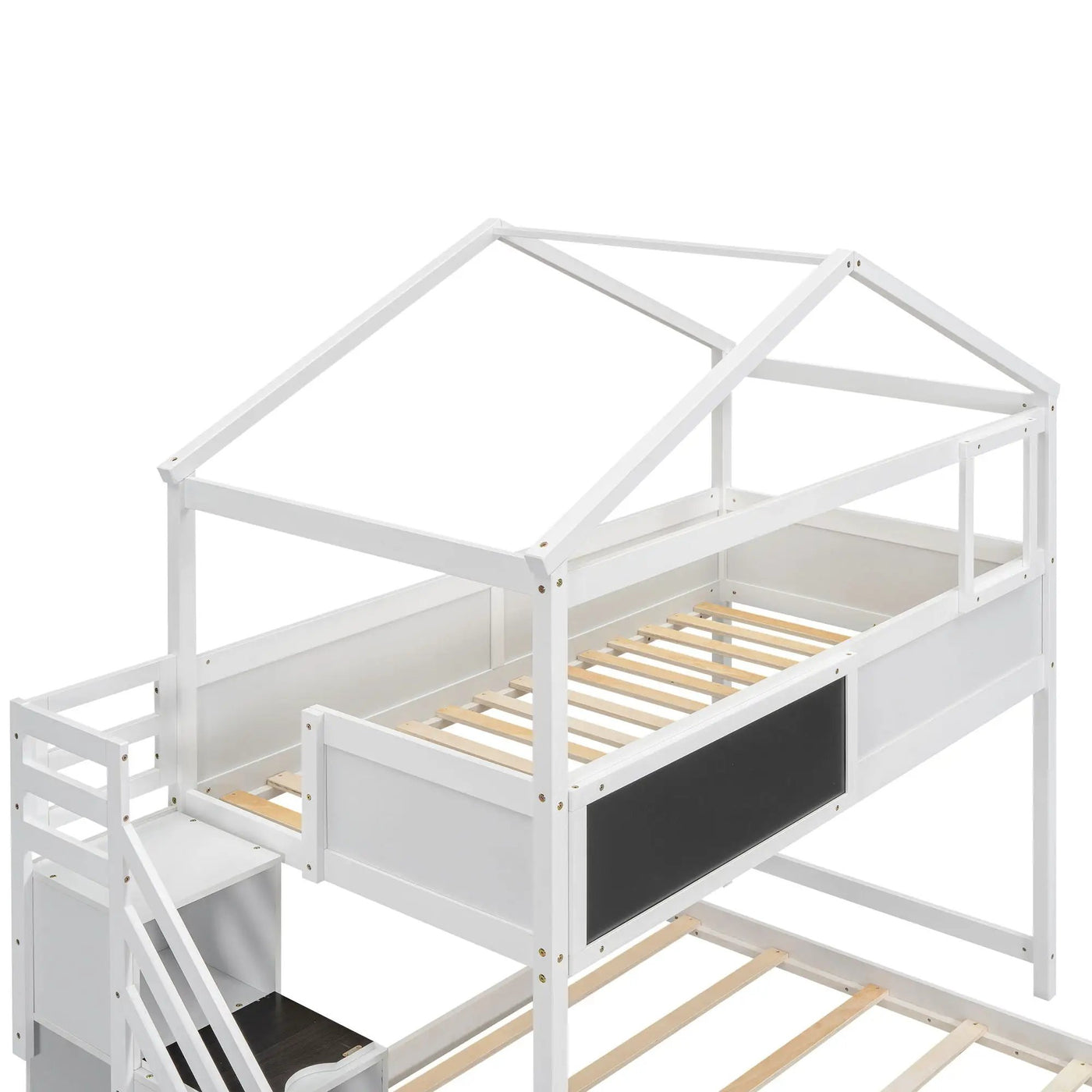 House Style Bunk Bed With Storage Staircase And board by HouseOfZazla
