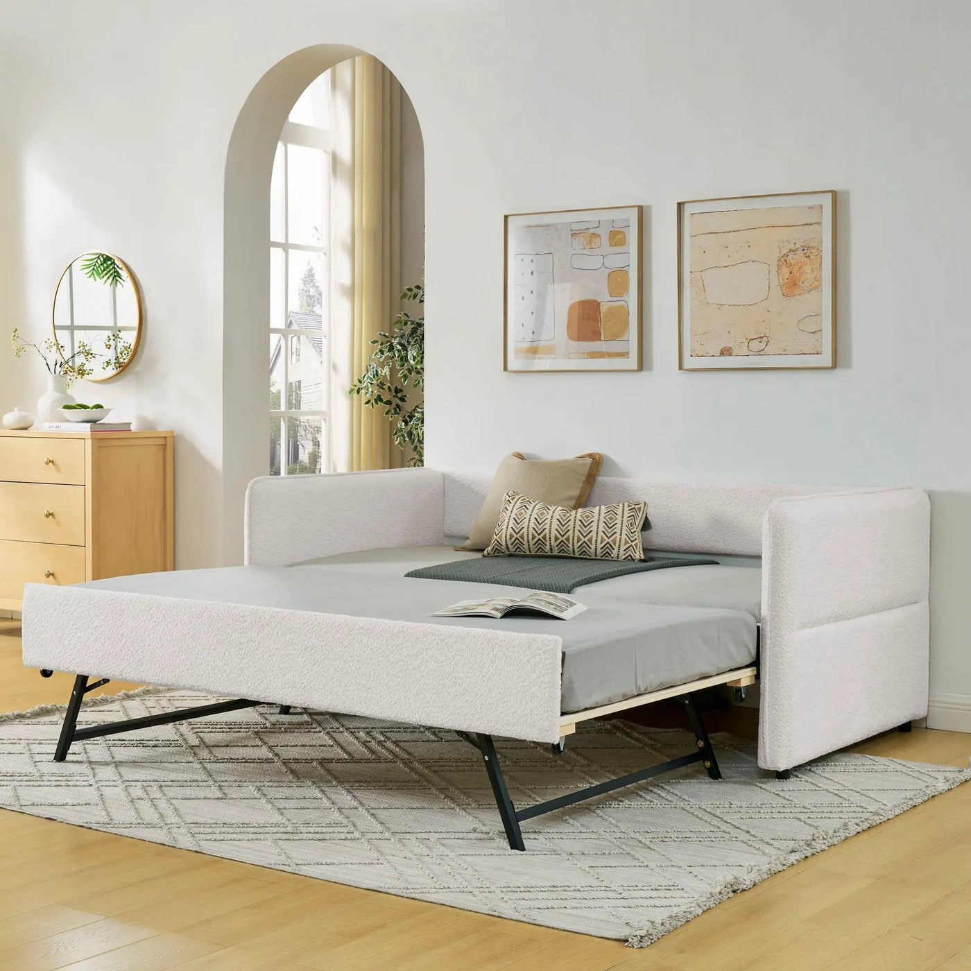 Upholstered Daybed With Pop Up Trundle by Unique Piece Furniture