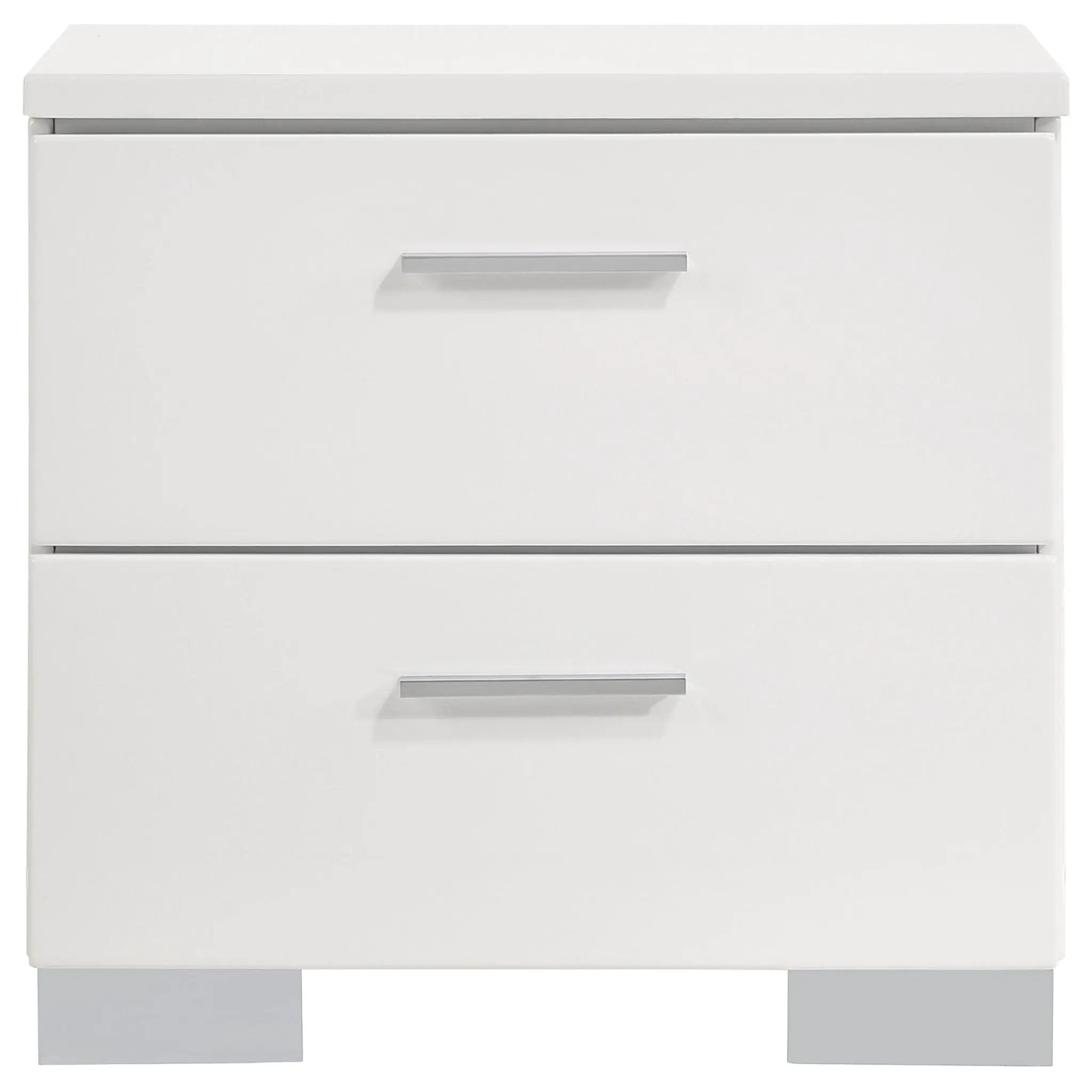 Felicity 4-piece Queen Bedroom Set White High Gloss by Unique Piece Furniture