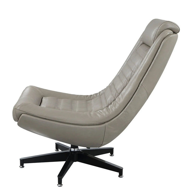 Piran - Top Grain Leather Accent Chair With Swivel - Twilight by Unique Piece Furniture
