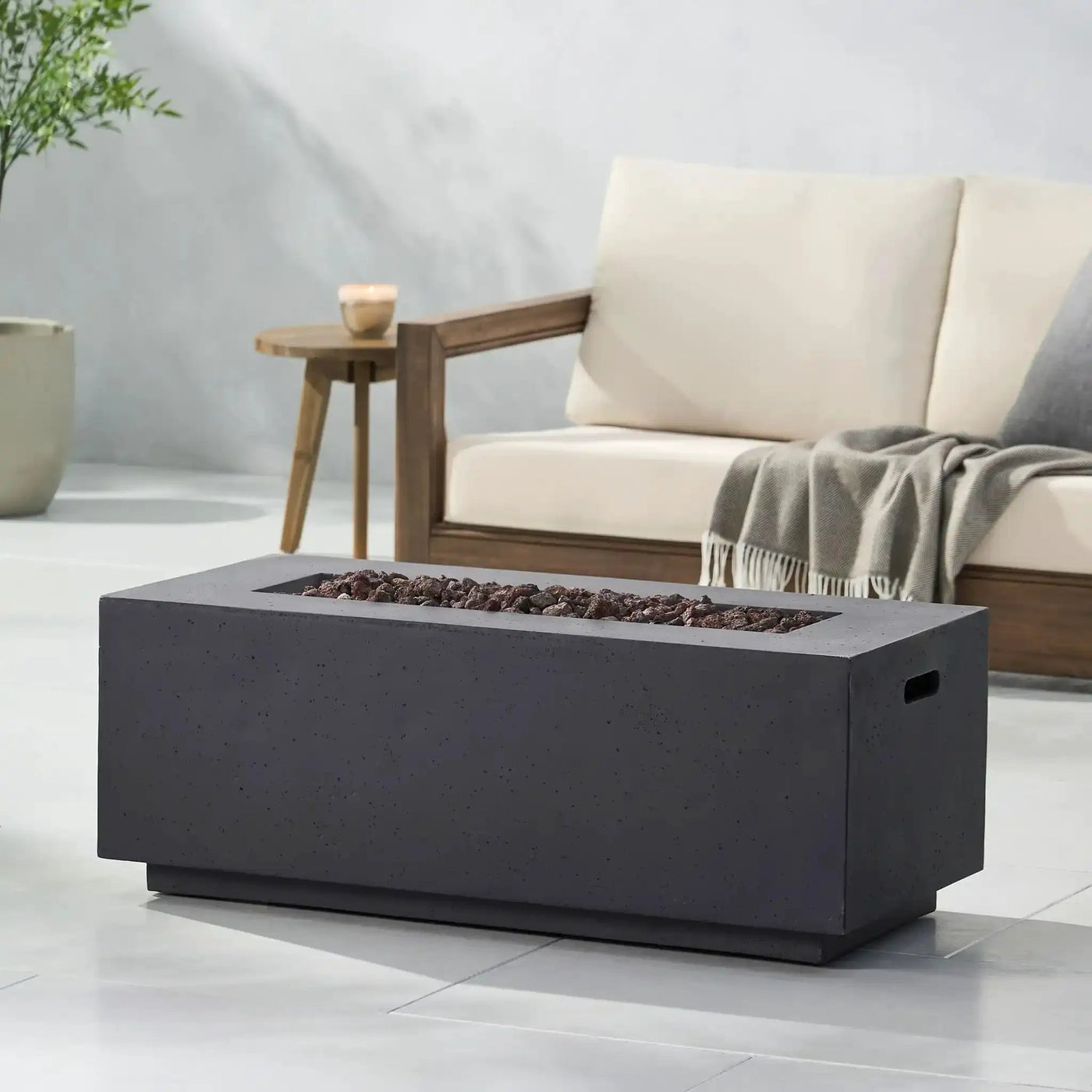 Contemporary Outdoor 40,000 Btu Propane Fire Pit by HouseOfZazla