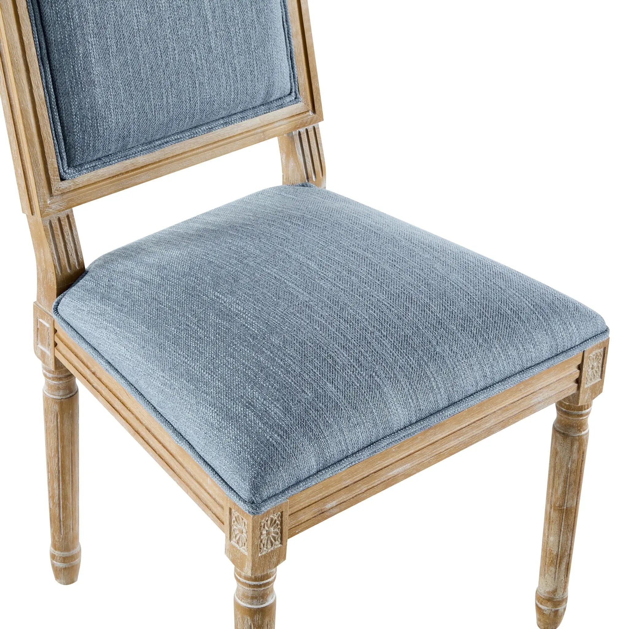French Country Style Dining Chair With Upholstered Seating And Fluted Legs by HouseOfZazla