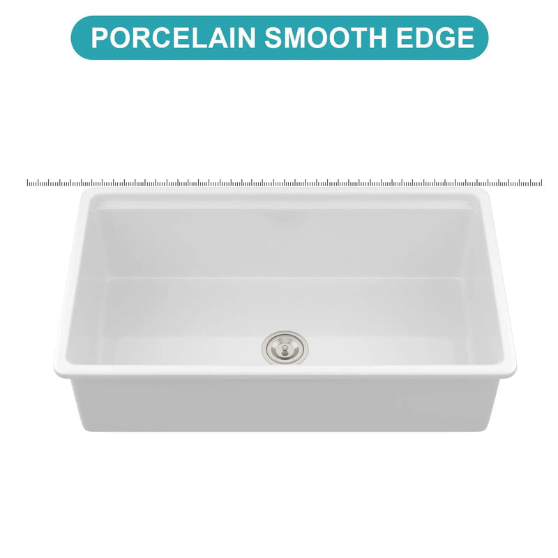 Undermount Workstation Single Bowl Porcelain Ceramic Kitchen Sink by HouseOfZazla