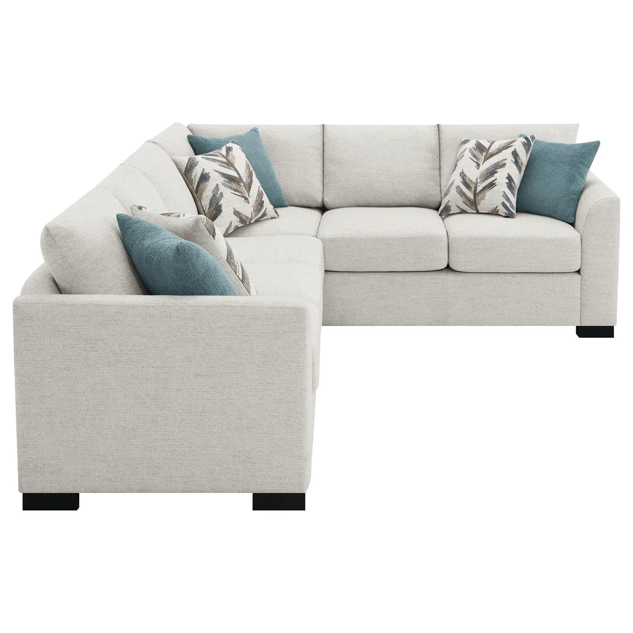 Radison - Upholstered Sectional Sofa With Hidden Sleeper - Greige by HouseOfZazla