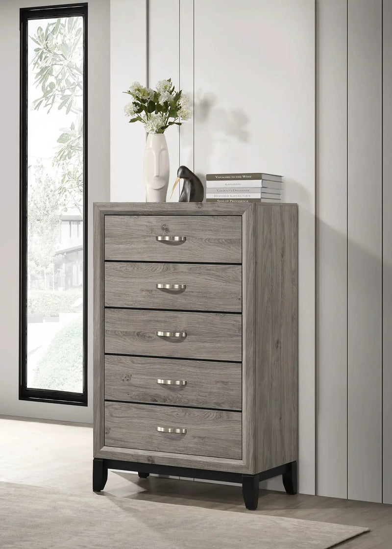 Watson 5-drawer Bedroom Chest of Drawers Light Taupe by Unique Piece Furniture