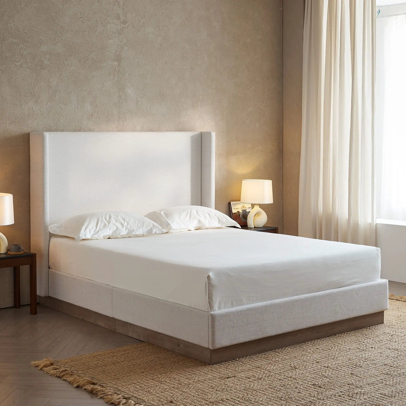 Hosford - Minimalist Upholstered Wingback Bed by HouseOfZazla