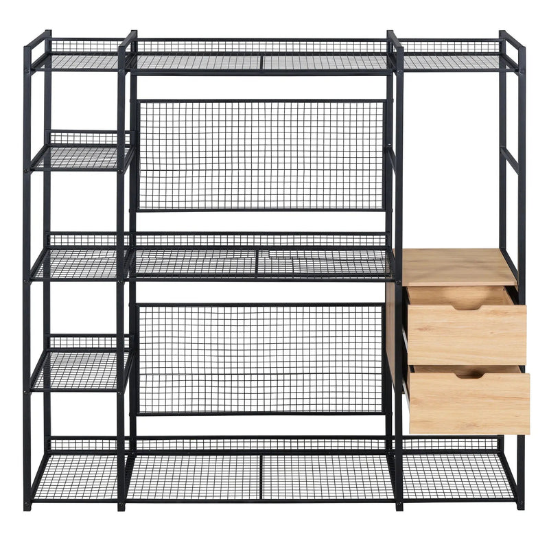 Open Style Wardrobe With Hanging Rails, Shelves And Drawers by HouseOfZazla