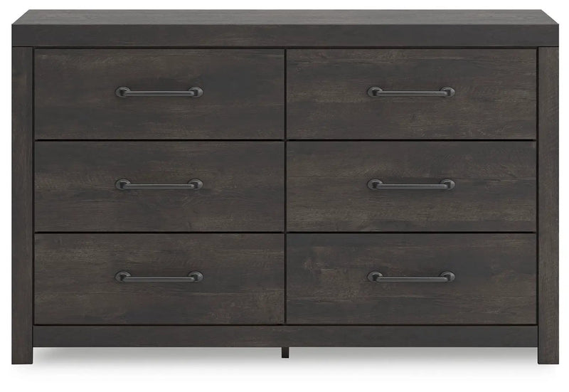 Hollivern - Six Drawer Dresser - Dark Gray by Unique Piece Furniture