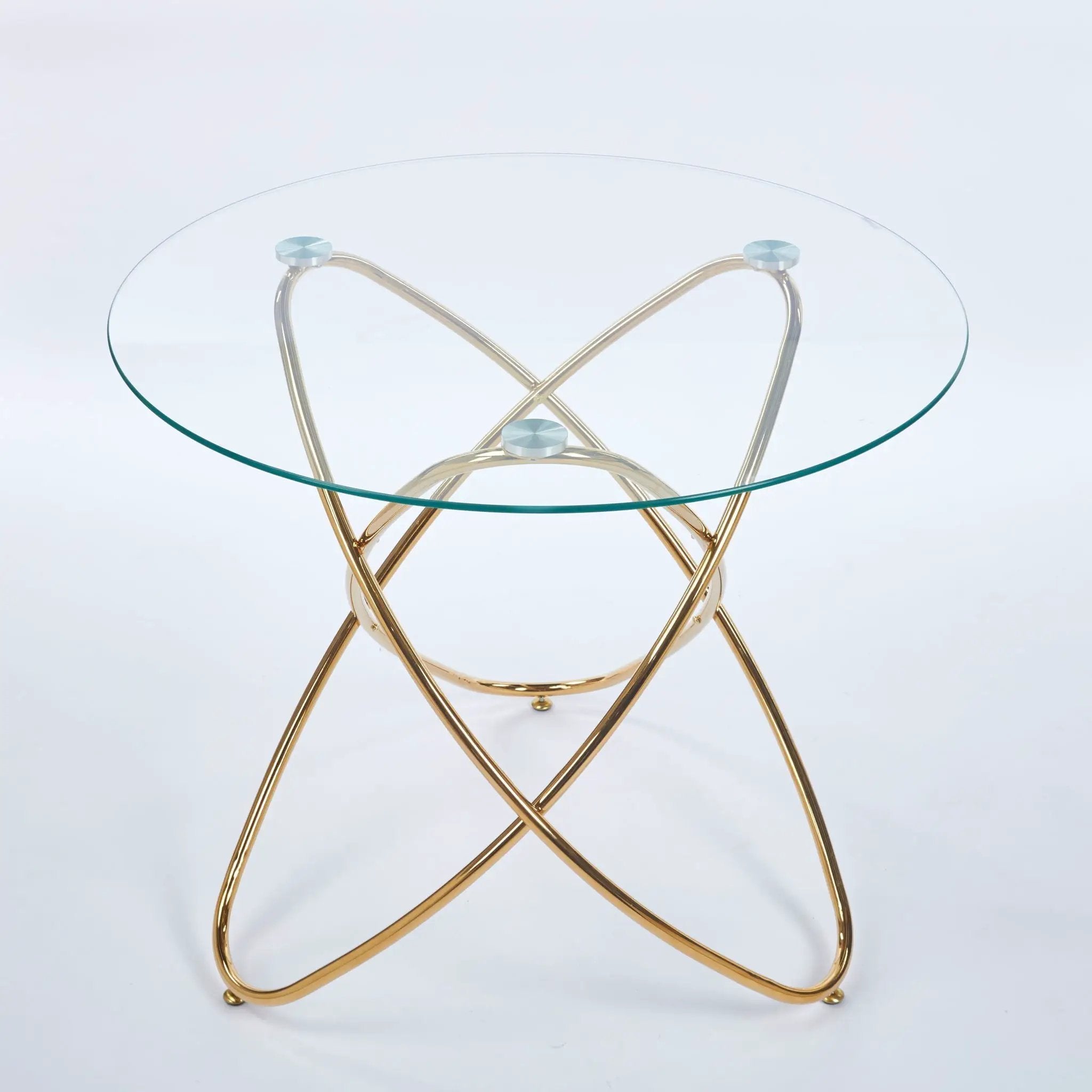 Metal Leg Dining Table With Tempered Glass Top by HouseOfZazla