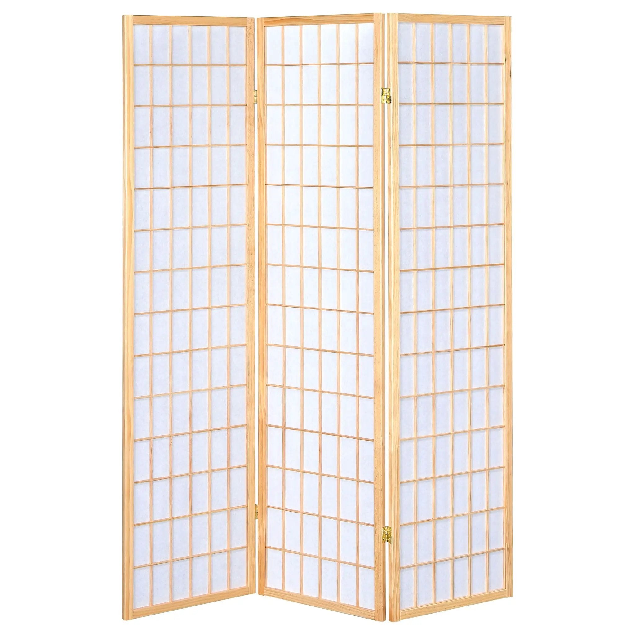 Carrie 3-Panel Room Divider Folding Shoji Screen Natural by Unique Piece Furniture