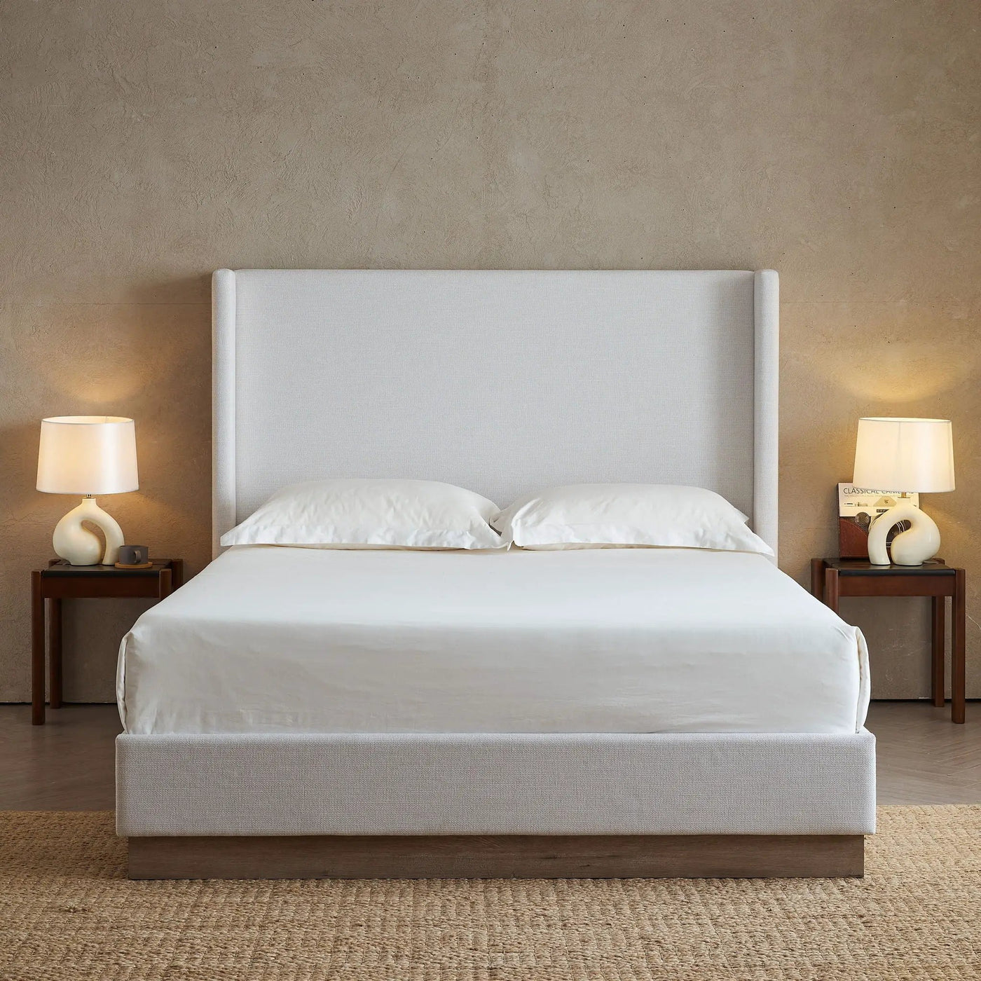 Hosford - Minimalist Upholstered Wingback Bed by HouseOfZazla