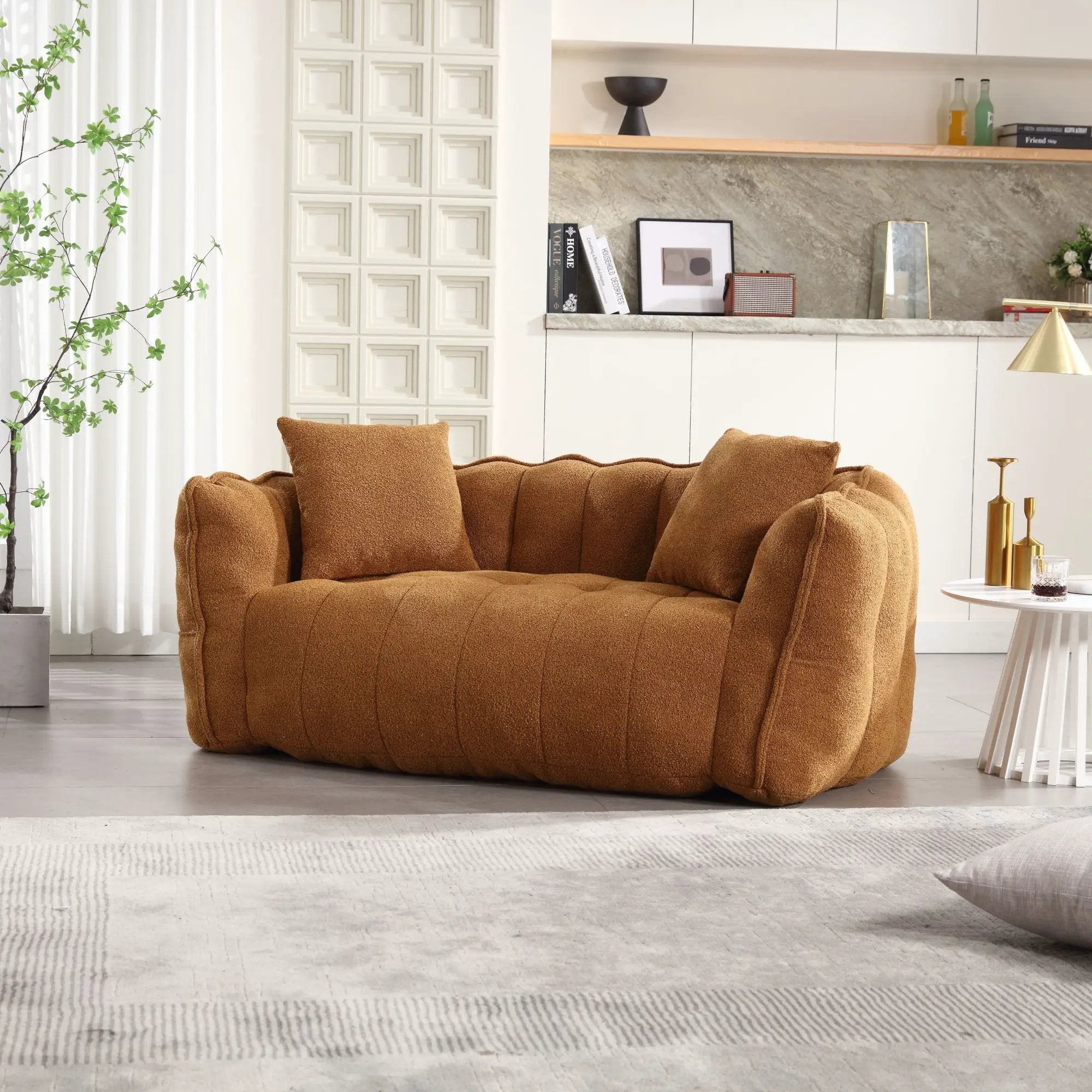 Cozy Beanbag Chair With High Resilience Foam Core For 2 by HouseOfZazla