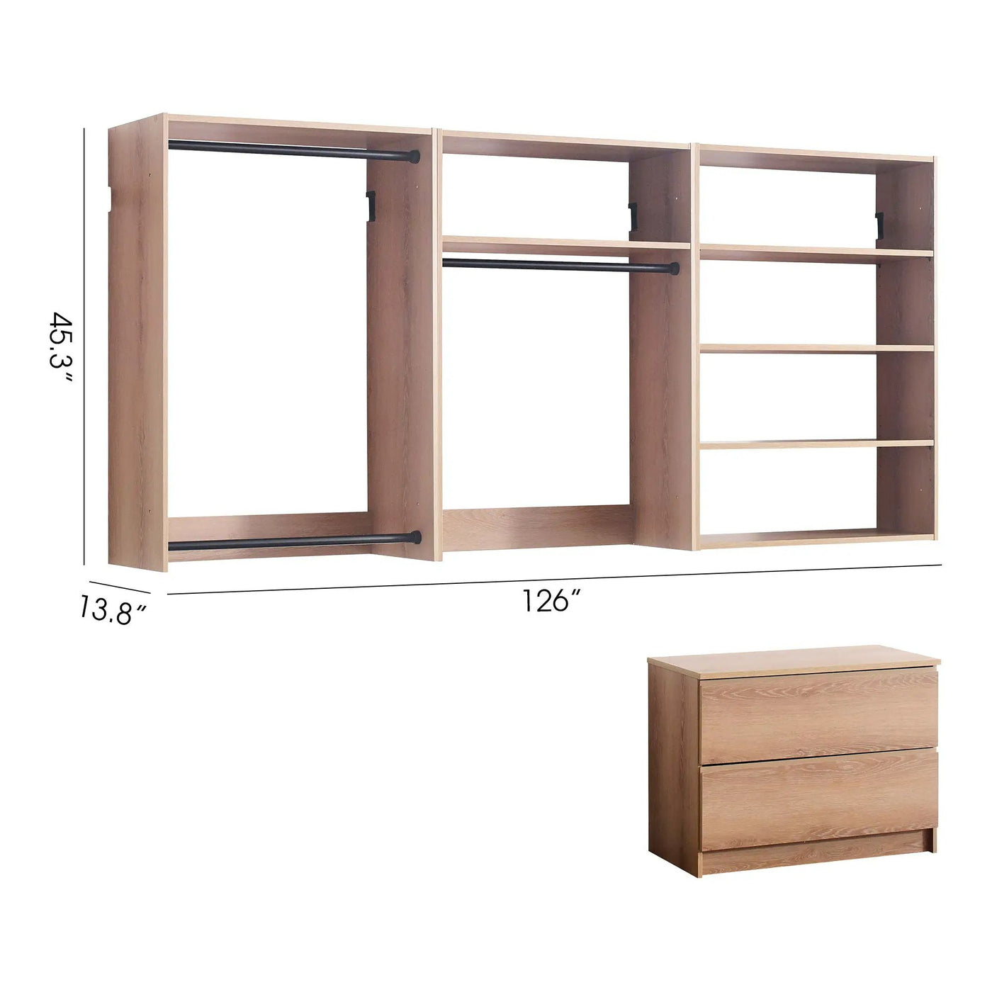 Devi - Wall Mounted Wood Closet System & Modular Units by HouseOfZazla