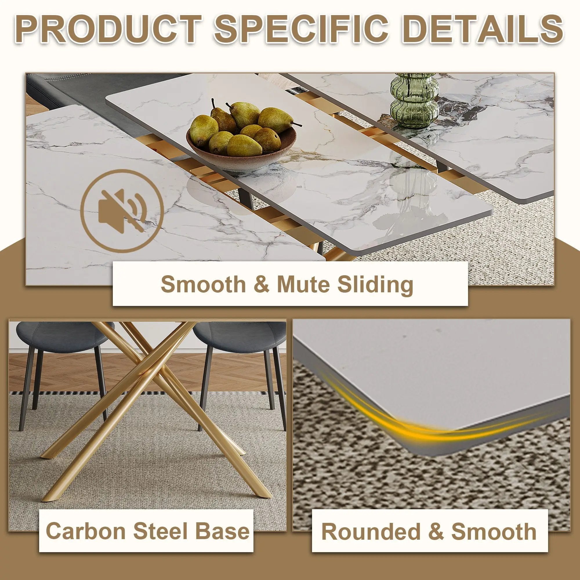 Modern Expandable Dining Table With Retractable Leaf With Chairs by HouseOfZazla