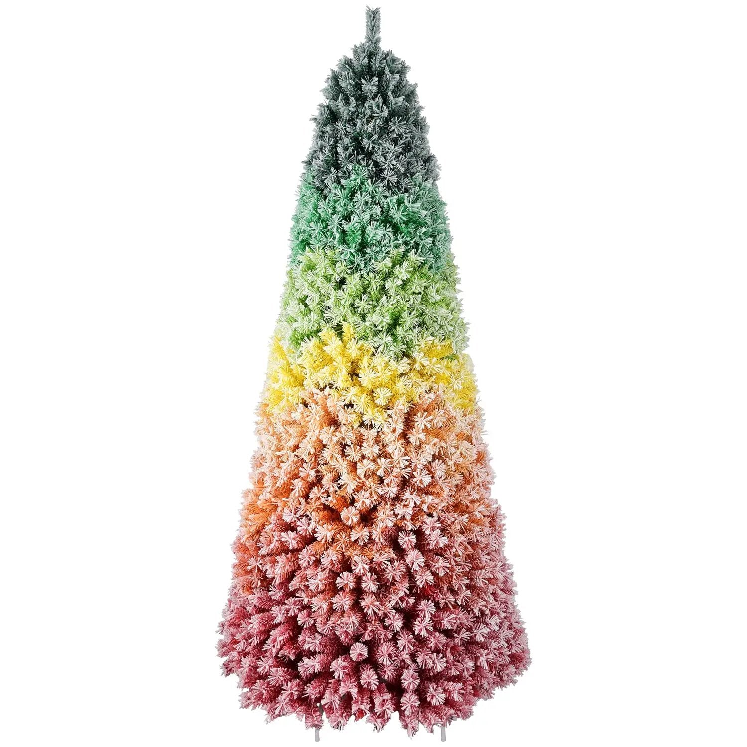 7.5ft Rainbow Gradient Flocked PVC Christmas Tree by HouseOfZazla