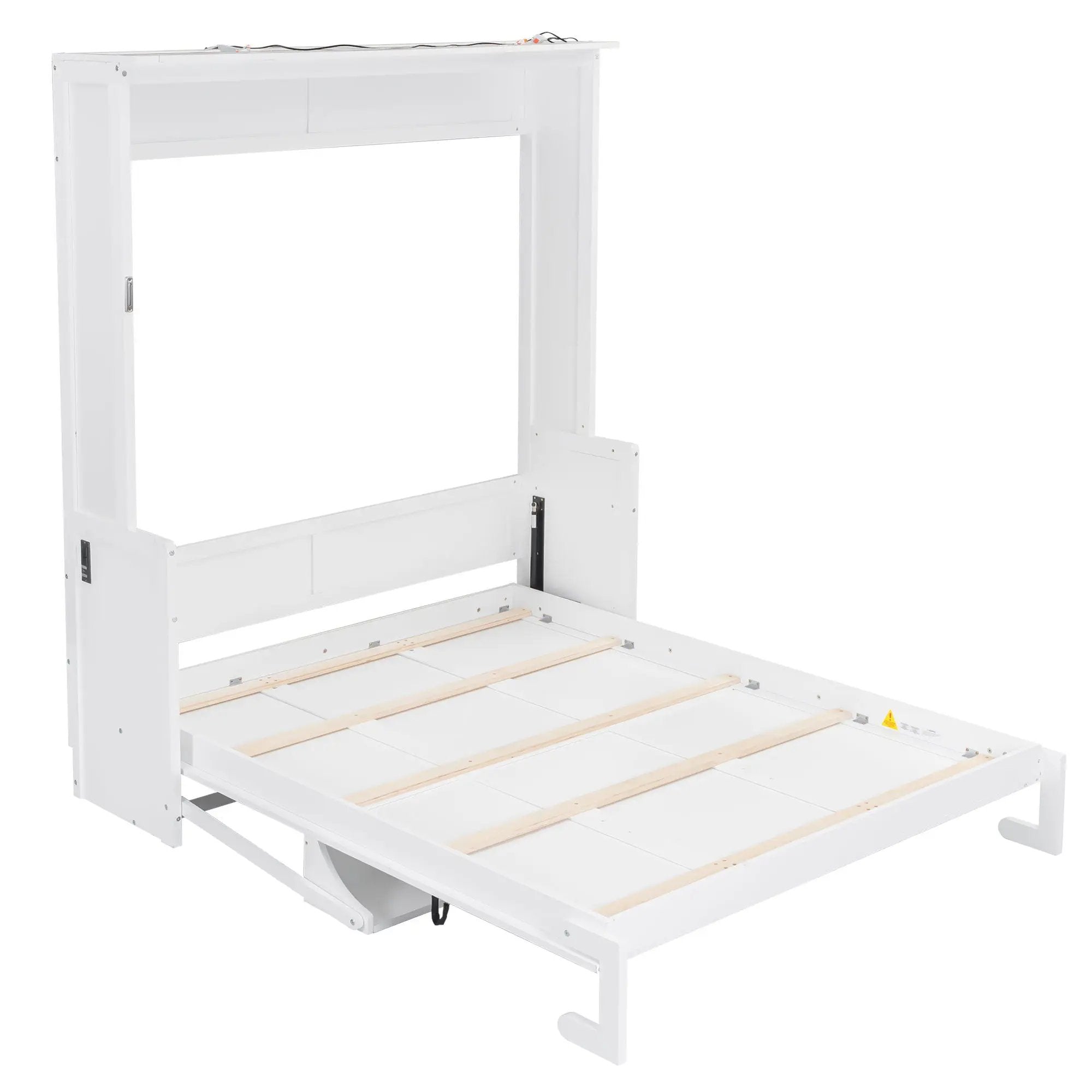 Murphy Bed With Desk, LED Lights & USB Charging Station by HouseOfZazla