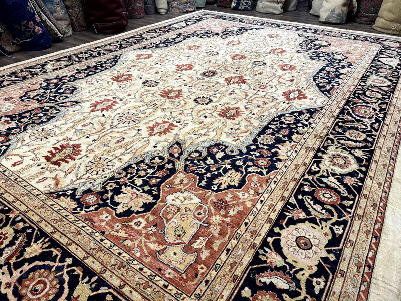 Large Palace Sized Stark Carpet 13x19, Traditional Wool Handmade Rug, Beige by Jewel Rugs