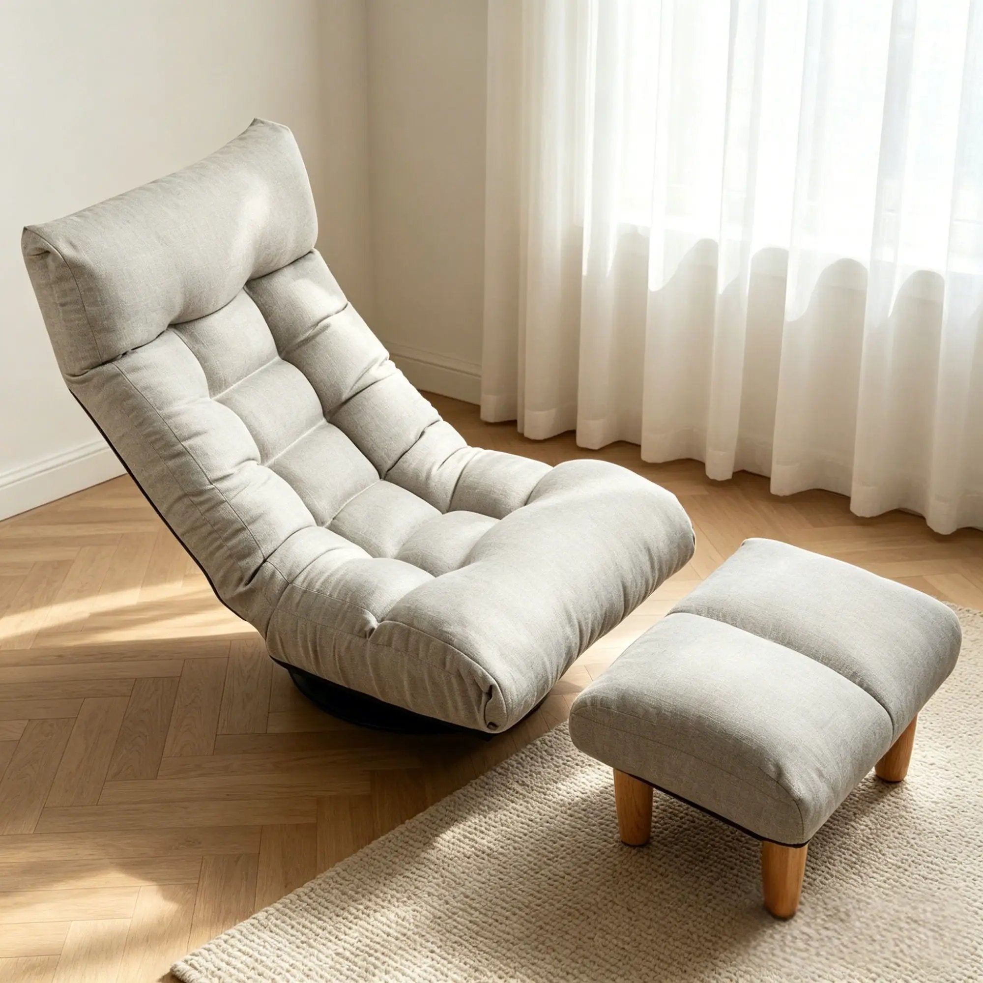 Adjustable Japanese Reclining Floor Chair Sofa With Metal Frame For Living Room by Unique Piece Furniture