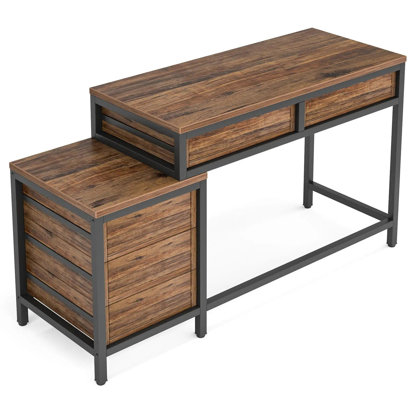 Computer Desk With Reversible 5 Drawer Storage, Frame Writing Table For Small Spaces by HouseOfZazla