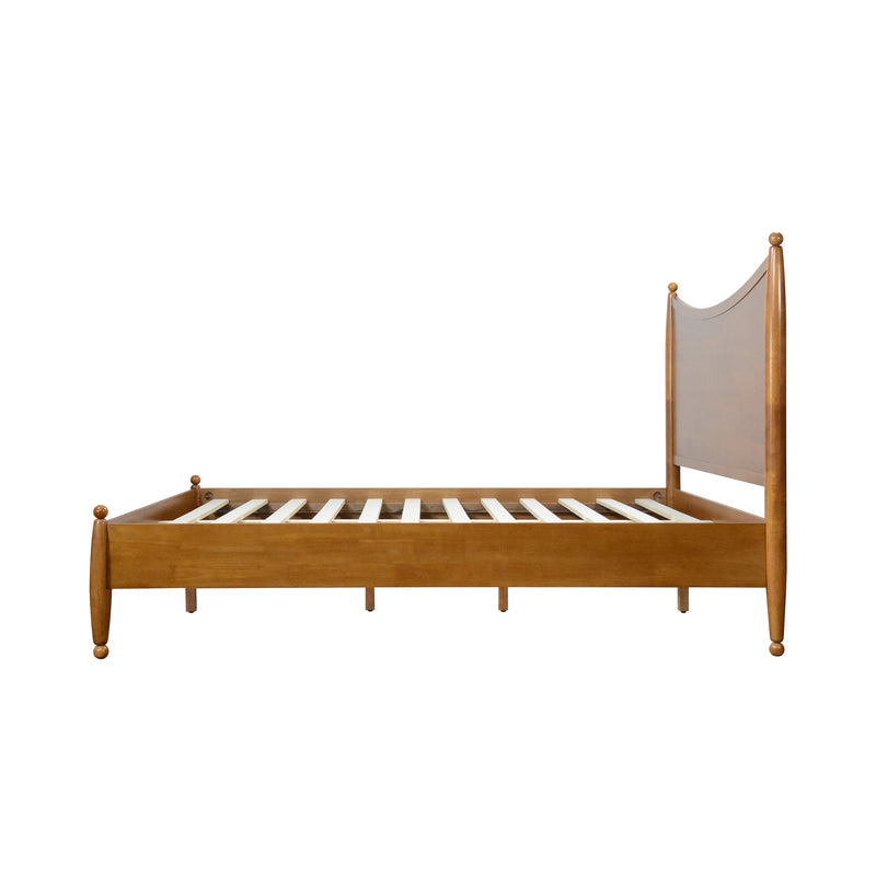 Classic Transitional Queen Size Solid Wood Platform Bed Frame, photo 6 of 10