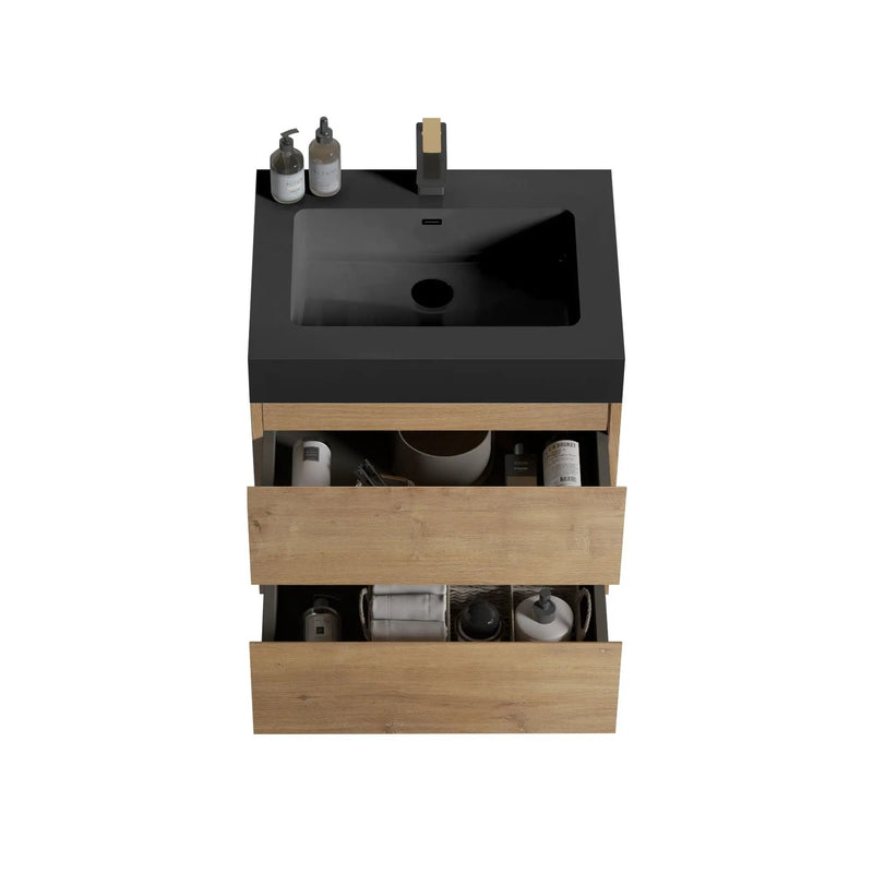 Alice Natural Oak Bathroom Vanity With Sink by HouseOfZazla