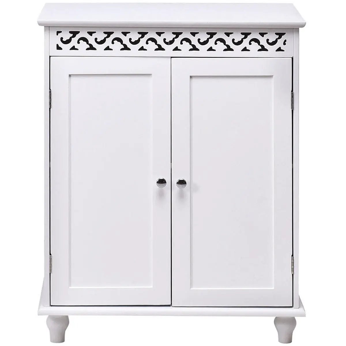 White Wooden 2-Door Storage Cabinet Cupboard by DirectDeals