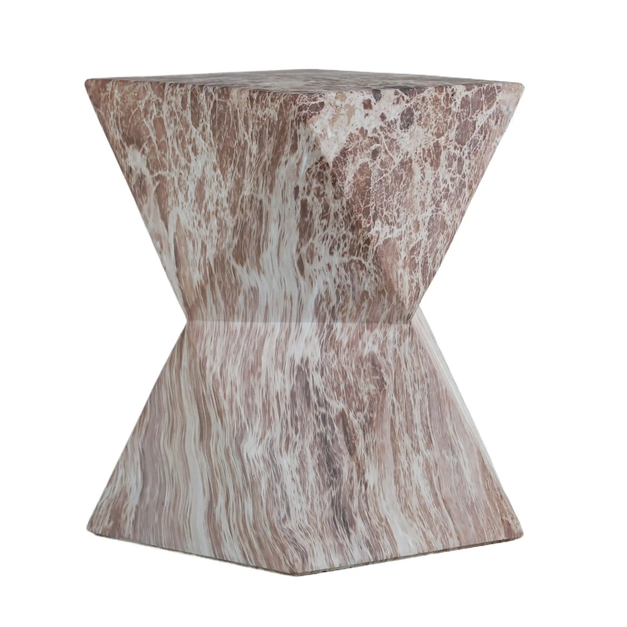 Round Outdoor Geometric End Table - Marble by HouseOfZazla