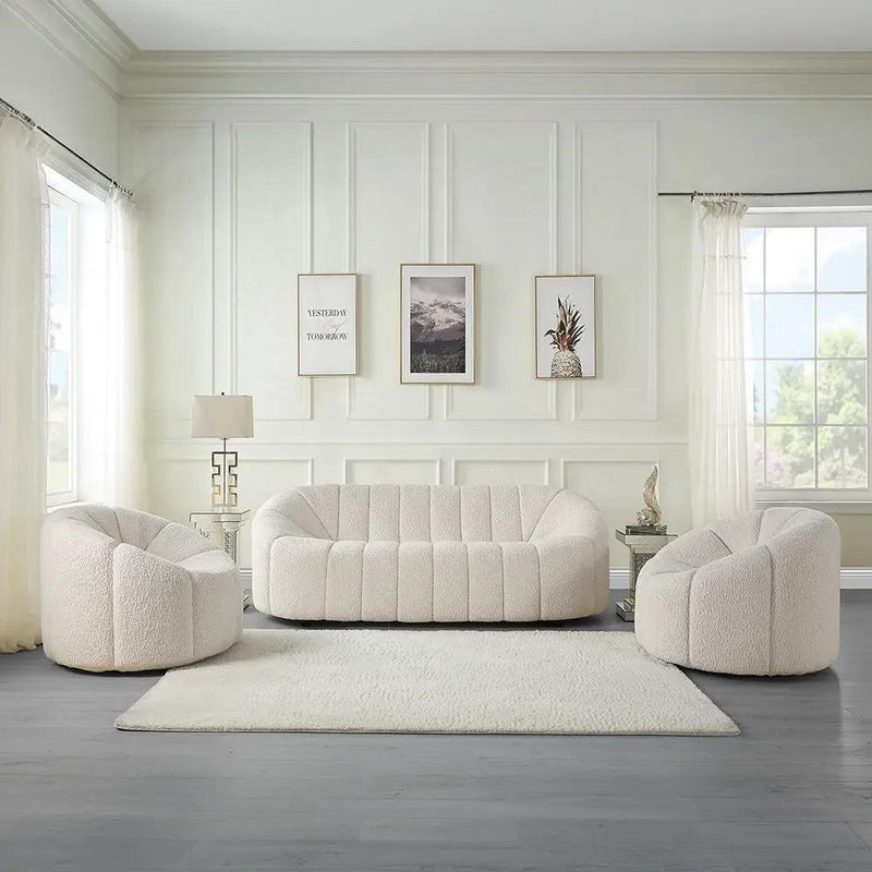 Osmash - Sofa - White Teddy Sherpa by Unique Piece Furniture