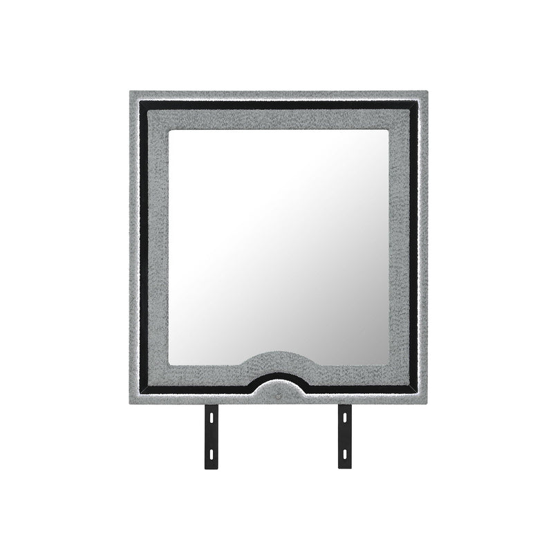 Upholstered Frame Mirror with LED Lighting - Dark Gray