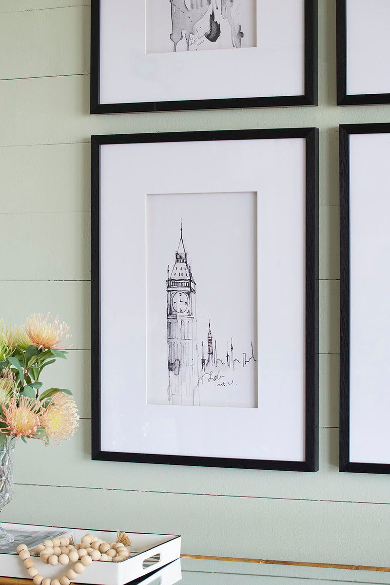 Architecture Wall Art Prints Set of 4 with Black Frame - White / Black, photo 6 of 9